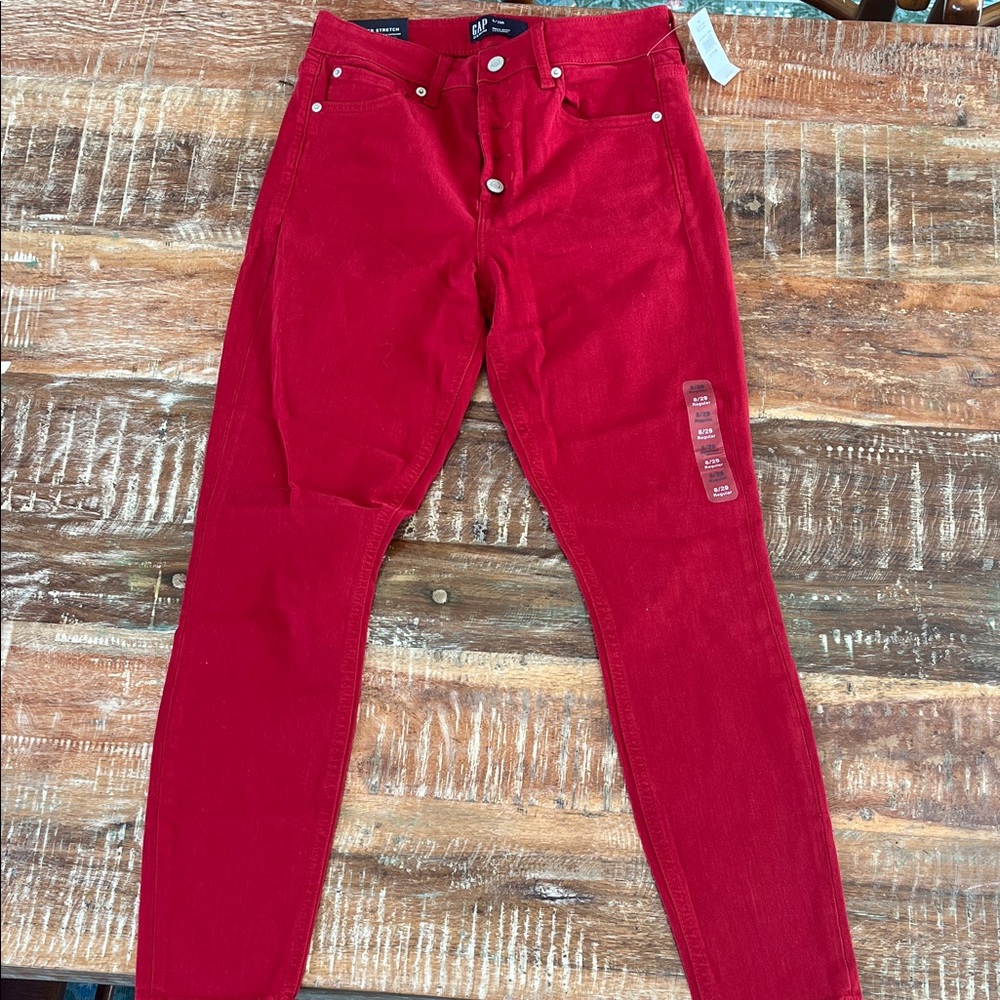 GAP Women's Red Skinny Jeans NWT